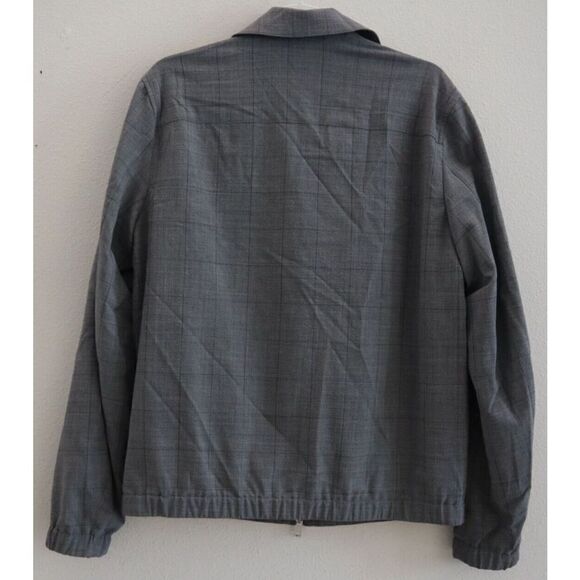 Theory M0371403 Mens Sz S Charcoal Plaid Zerega Wool Blend 2-Way Zip Jacket $495 - Picture 2 of 12